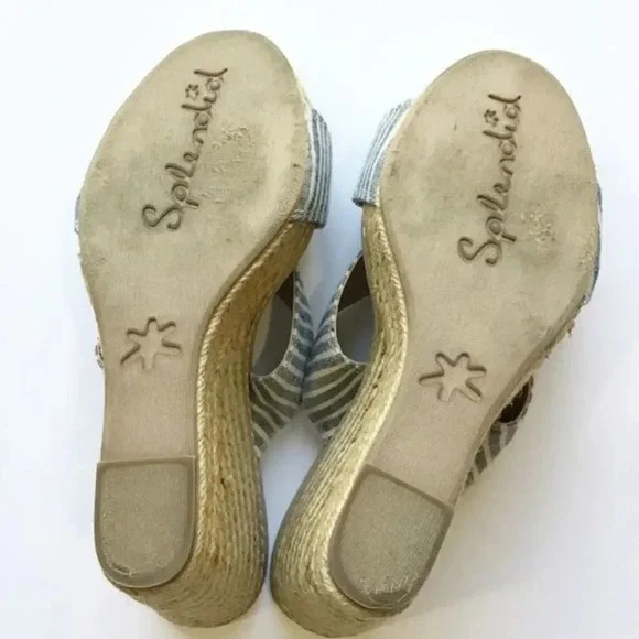 Splendid Kutie Wedge Striped Sandals 8.5 - Picture 3 of 8